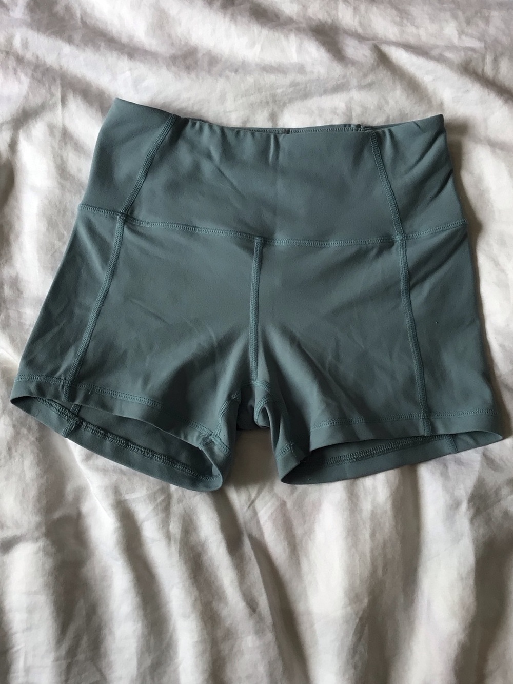 Garage Slate Blue High-Waist Athletic Shorts